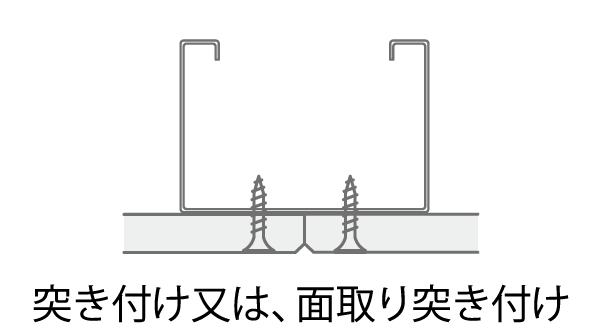 突き付け又は、面取り突き付け